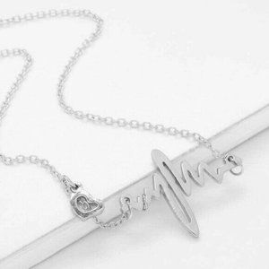 Silver Necklace Heartbeat Medical Nurse Dainty